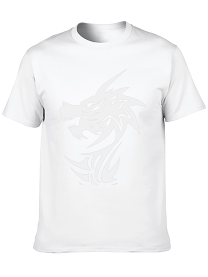 Dragon Graphic Black T-Shirt - Bold Tribal Design
