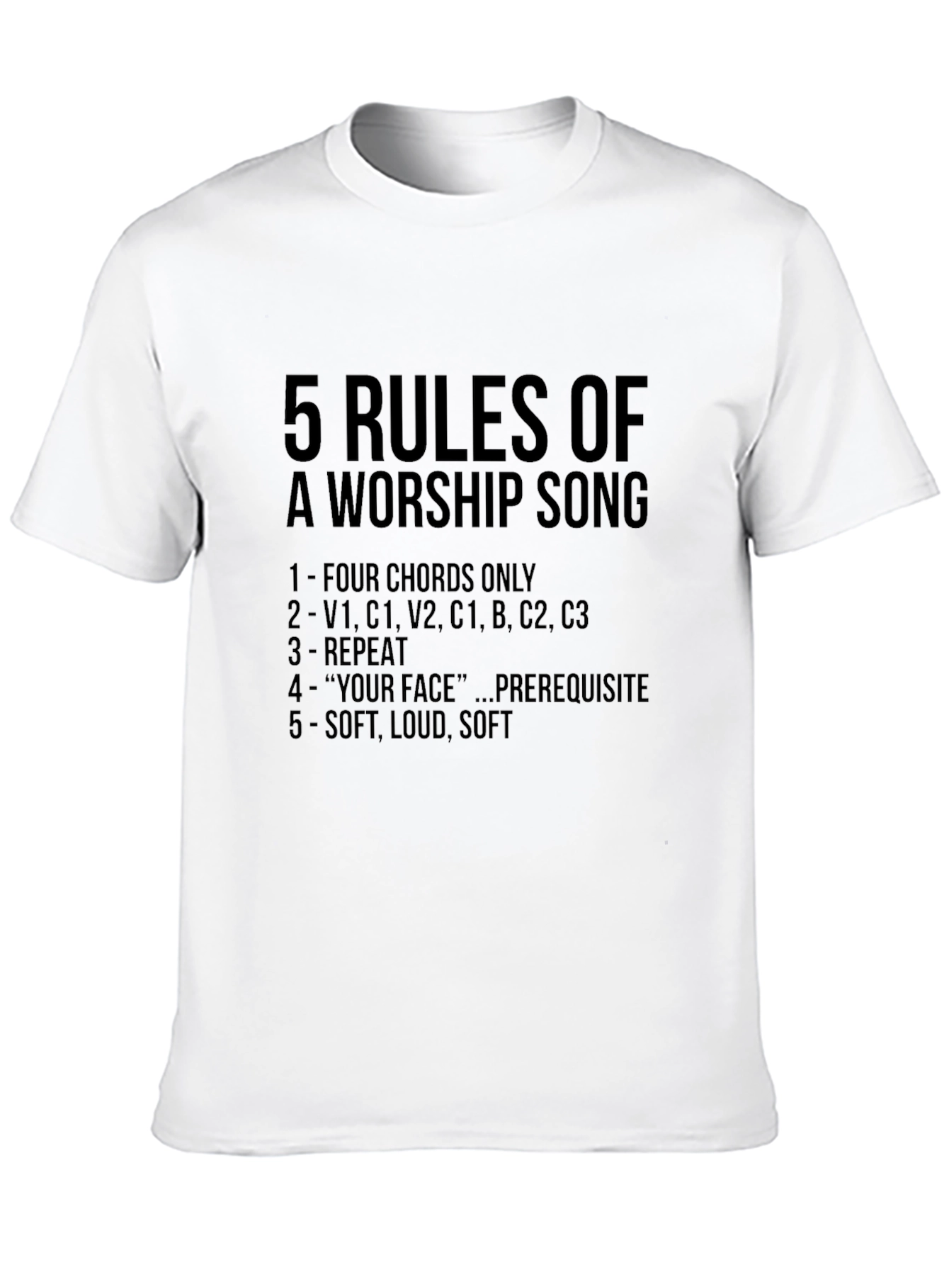 5 Rules Worship Song T-Shirt Musician Tee