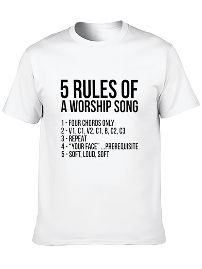 5 Rules Worship Song T-Shirt Musician Tee