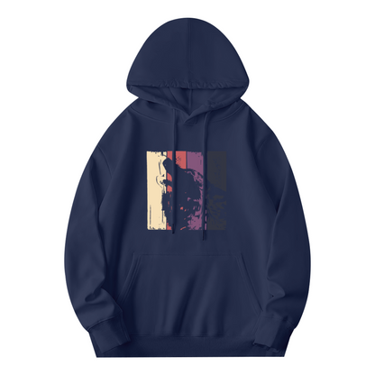 Colorful Pullover Hoodie: Abstract Graphic Design, Casual Comfort