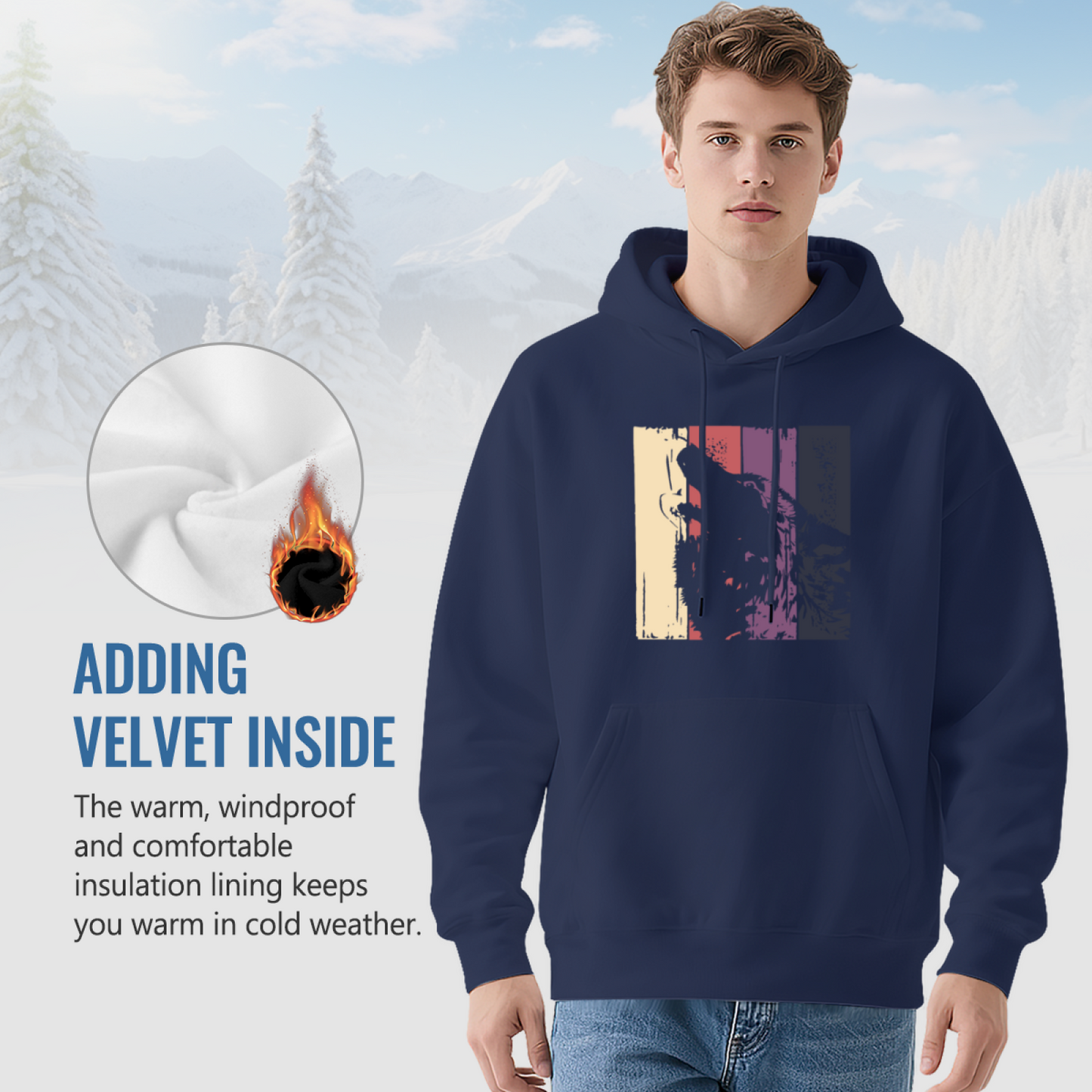 Colorful Pullover Hoodie: Abstract Graphic Design, Casual Comfort
