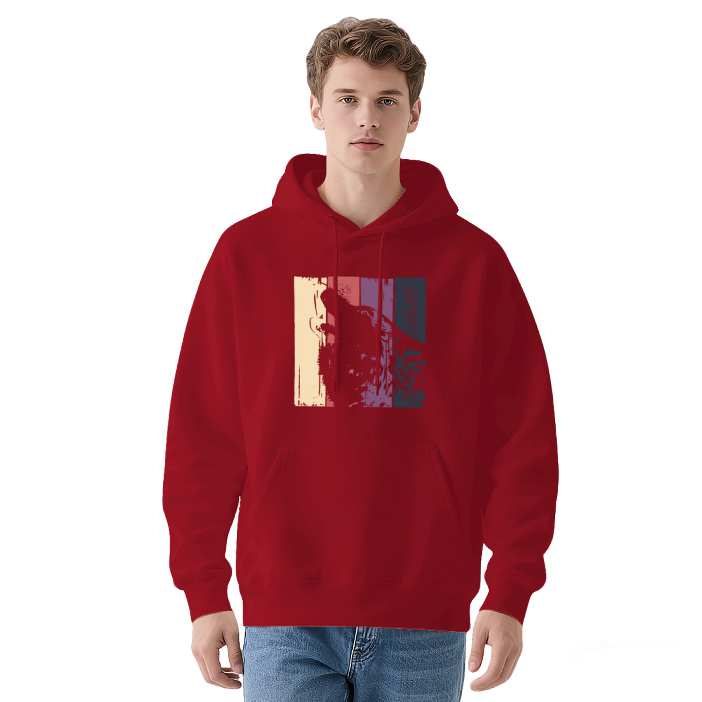 Colorful Pullover Hoodie: Abstract Graphic Design, Casual Comfort