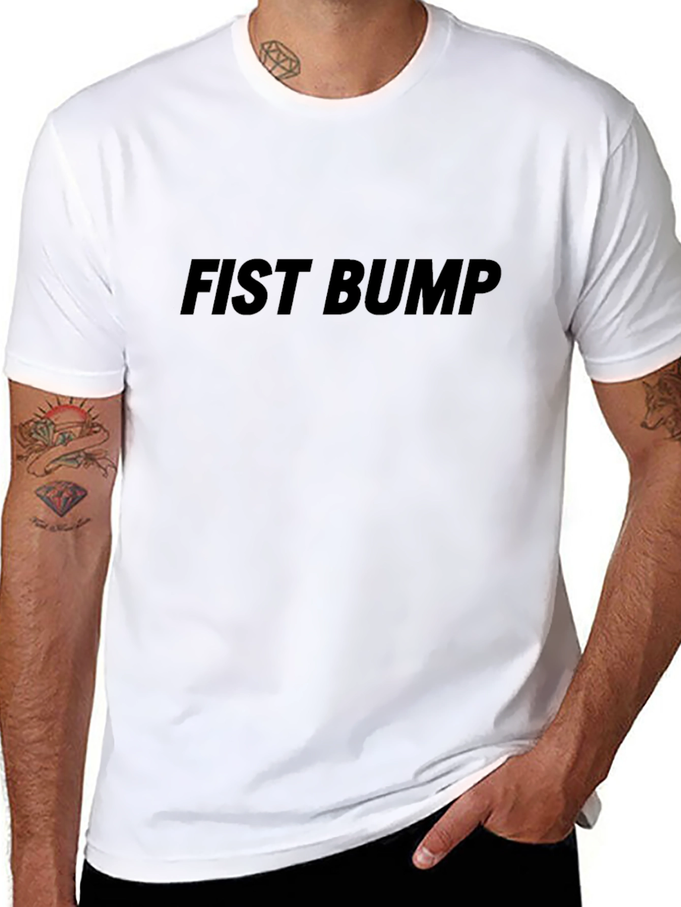 Fist Bump Graphic Tee - Casual Cotton T-Shirt