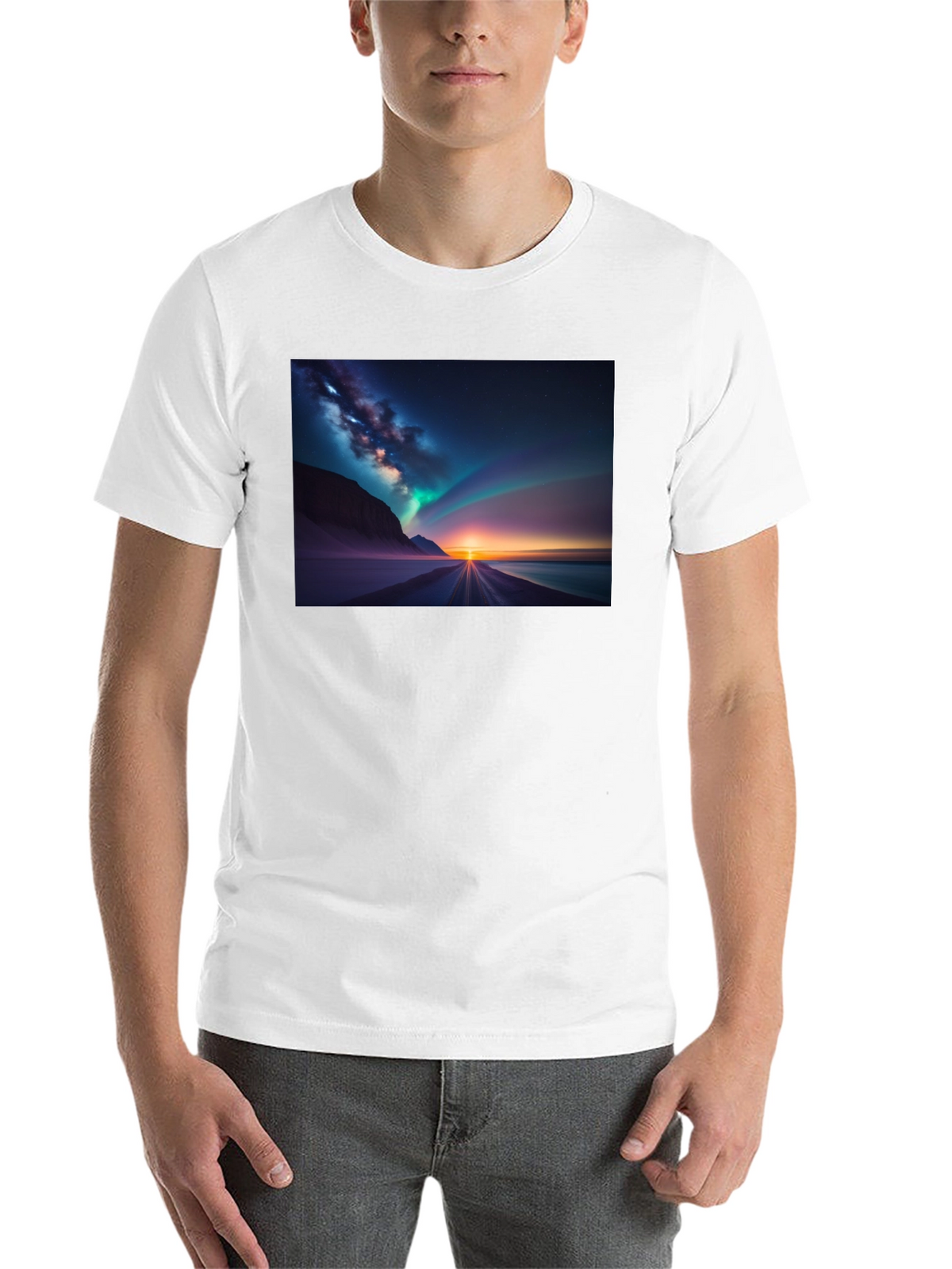 Aurora Borealis Graphic Tee - Black