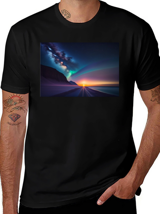 Aurora Borealis Graphic Tee - Black