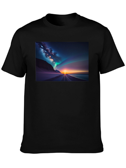 Aurora Borealis Graphic Tee - Black
