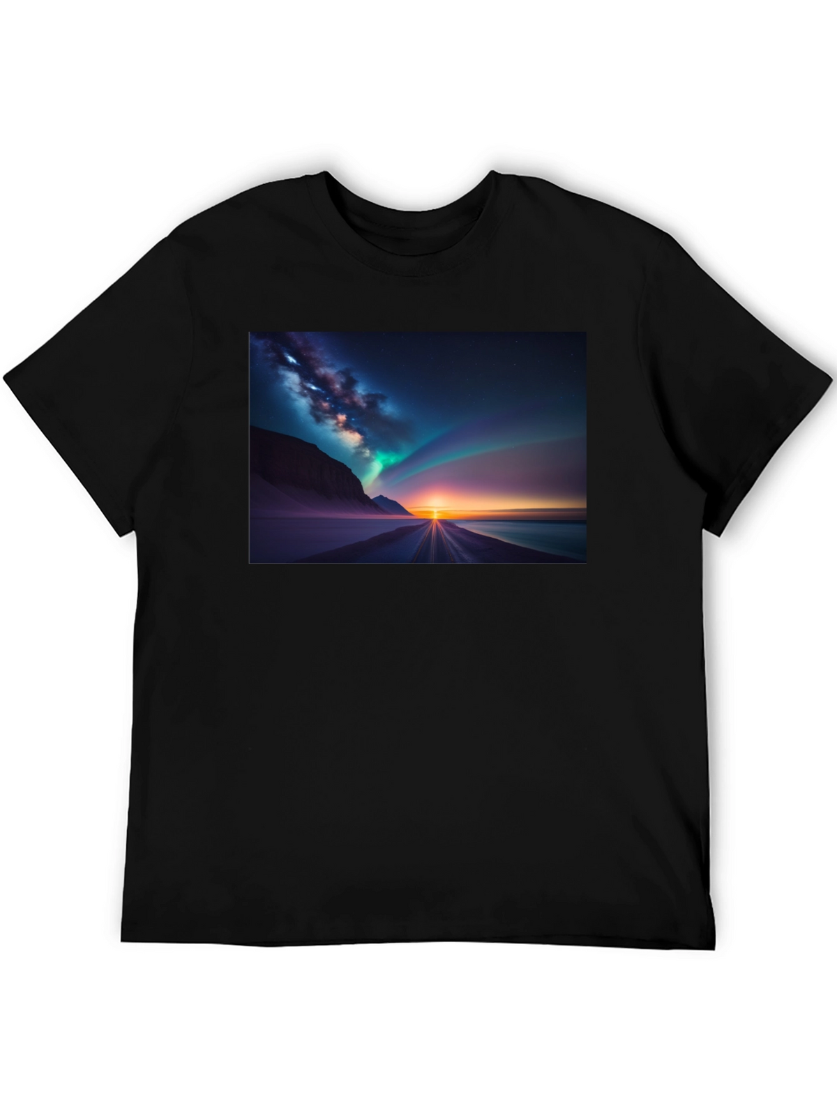 Aurora Borealis Graphic Tee - Black