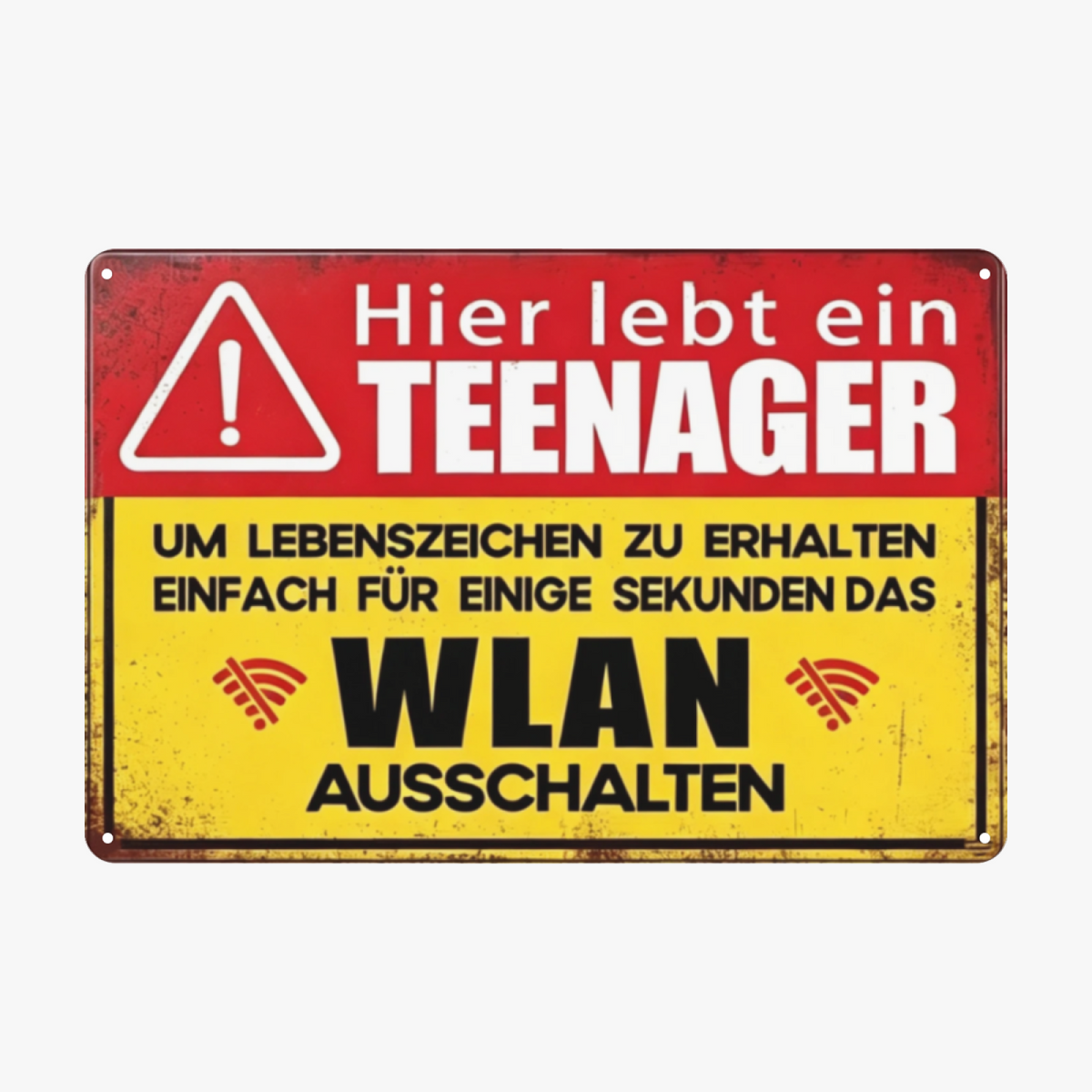 Teenager WLAN Warning Funny German Tin Sign