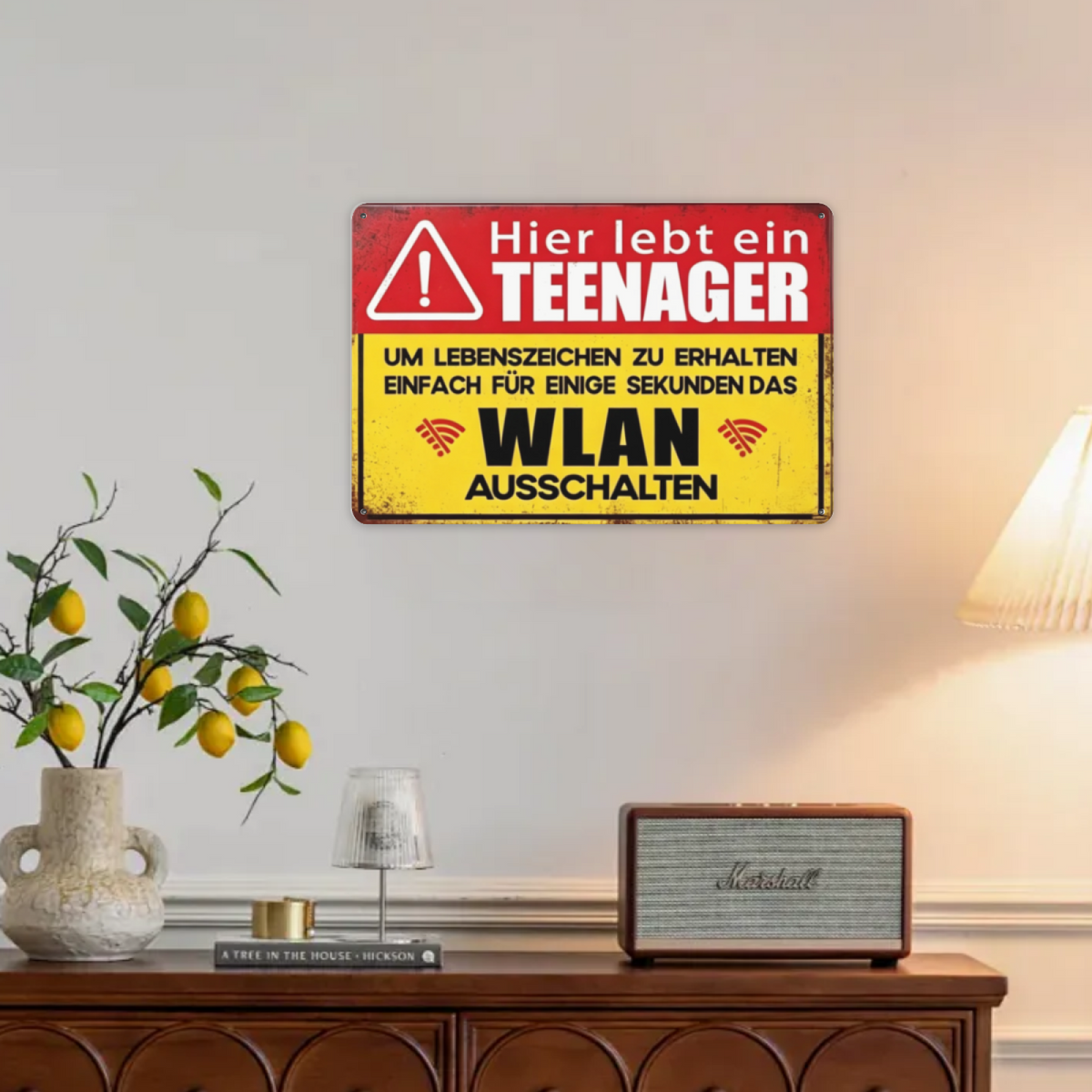 Teenager WLAN Warning Funny German Tin Sign