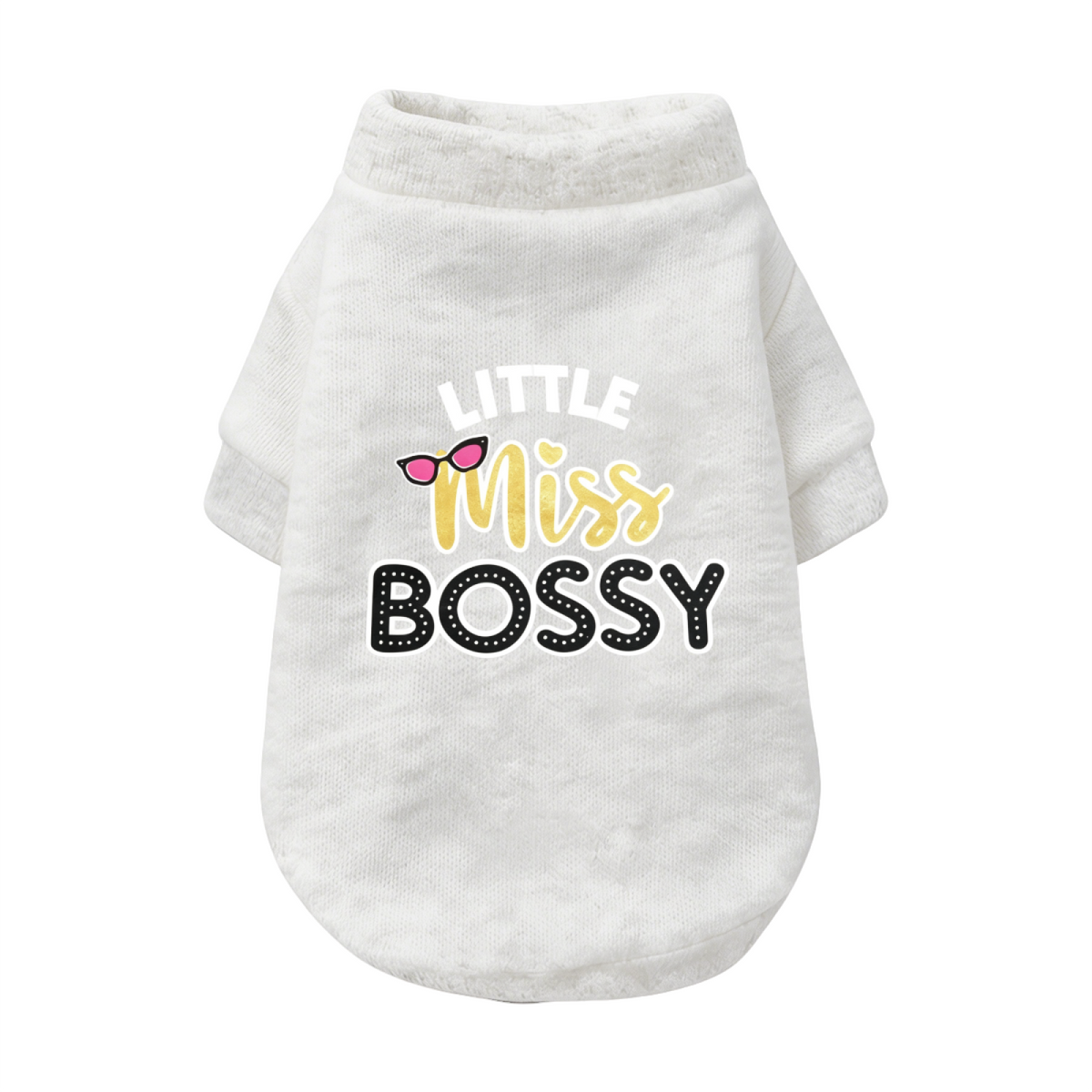 Little Miss Bossy Pink Sunglasses Sassy Girl Dog Sweater