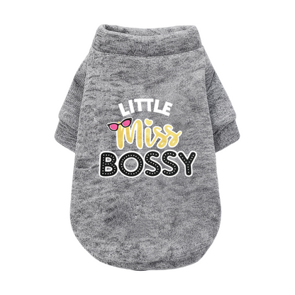 Little Miss Bossy Pink Sunglasses Sassy Girl Dog Sweater