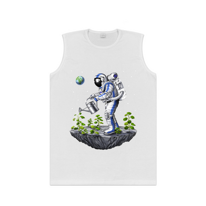 Space Astronaut Gardening Floating Planet Graphic Tank