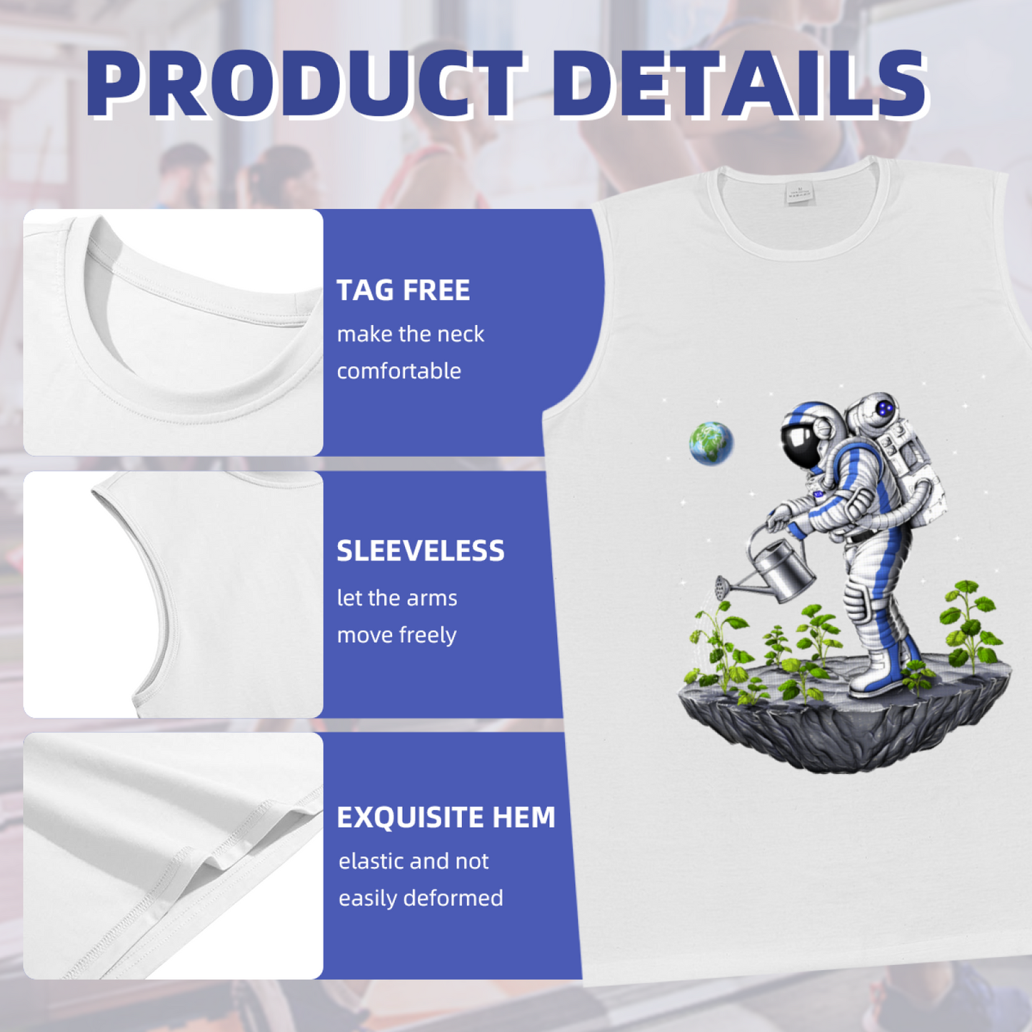Space Astronaut Gardening Floating Planet Graphic Tank