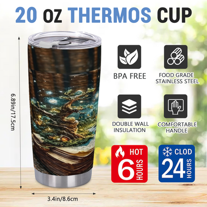 Enchanted Magic Ancient Tree on Antique Books Fantasy Cup