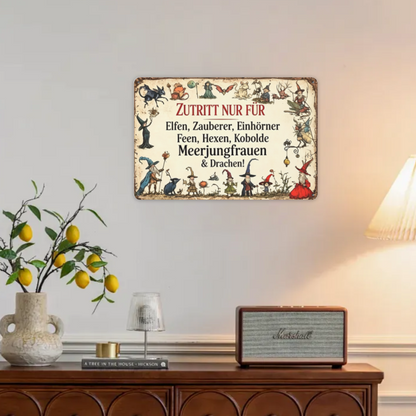 Fantasy Magic Creatures Exclusive Access Vintage Metal Sign