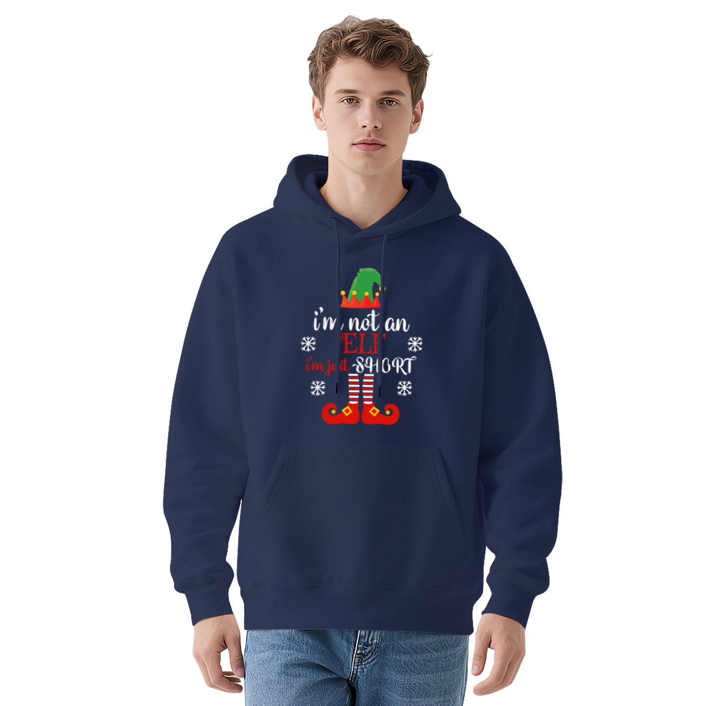 Funny I¡¯m Not An Elf Christmas Navy Unisex Hoodie