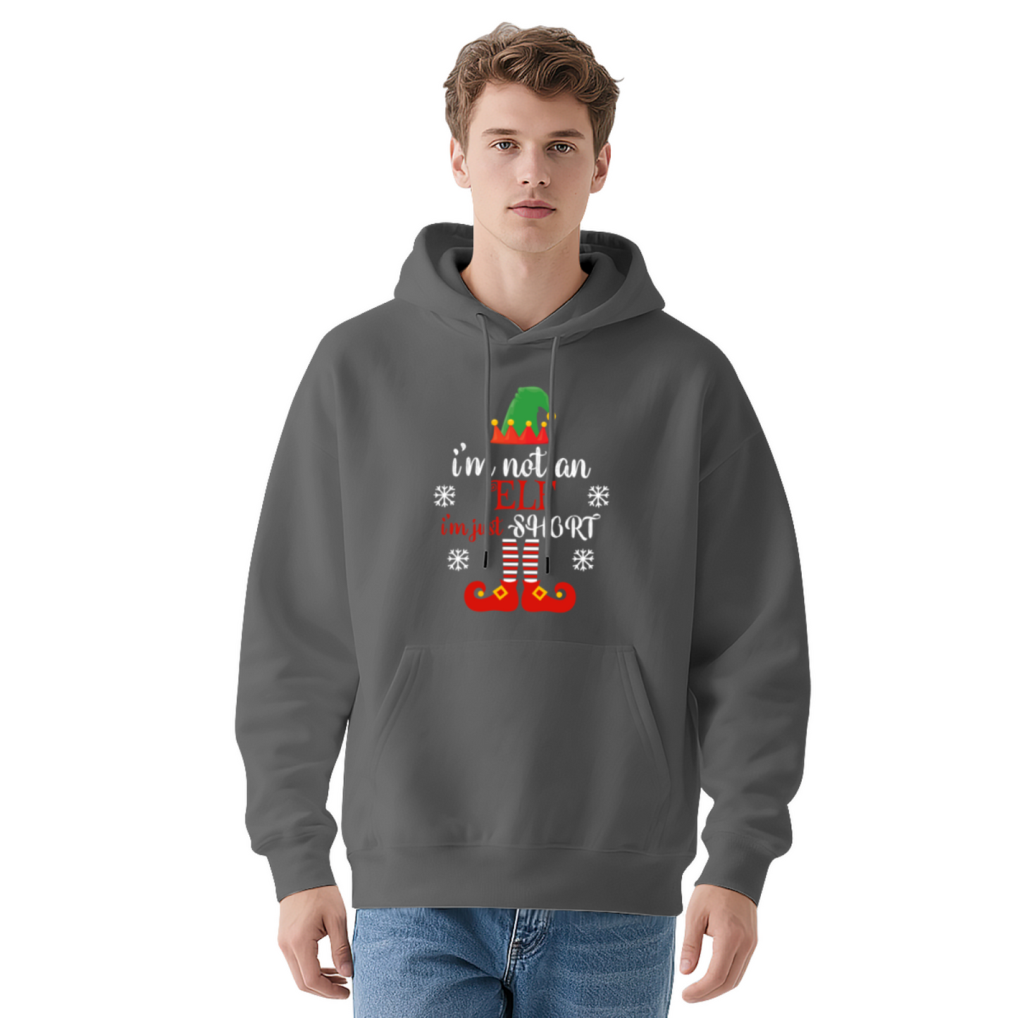 Funny I¡¯m Not An Elf Christmas Navy Unisex Hoodie