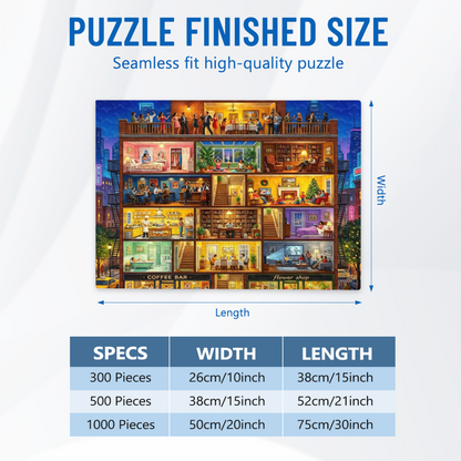 Busy City Multi?Story Townhouse Warm Daily Life Scene Puzzle | 300/500/1000 Pieces