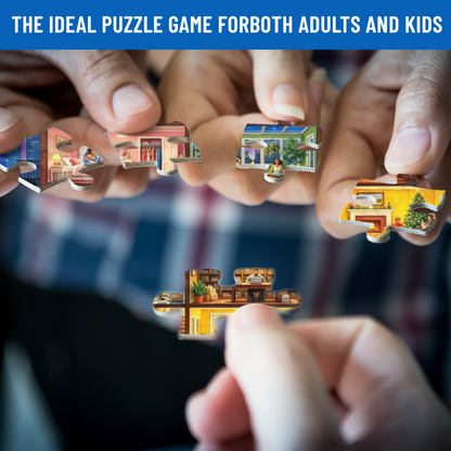 Busy City Multi?Story Townhouse Warm Daily Life Scene Puzzle | 300/500/1000 Pieces