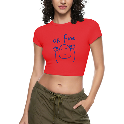 Ok Fine Meme Minimal Line Art Chill Crop Top