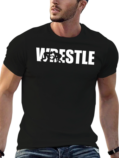 Wrestle Graphic T-Shirt - Black Cotton Tee