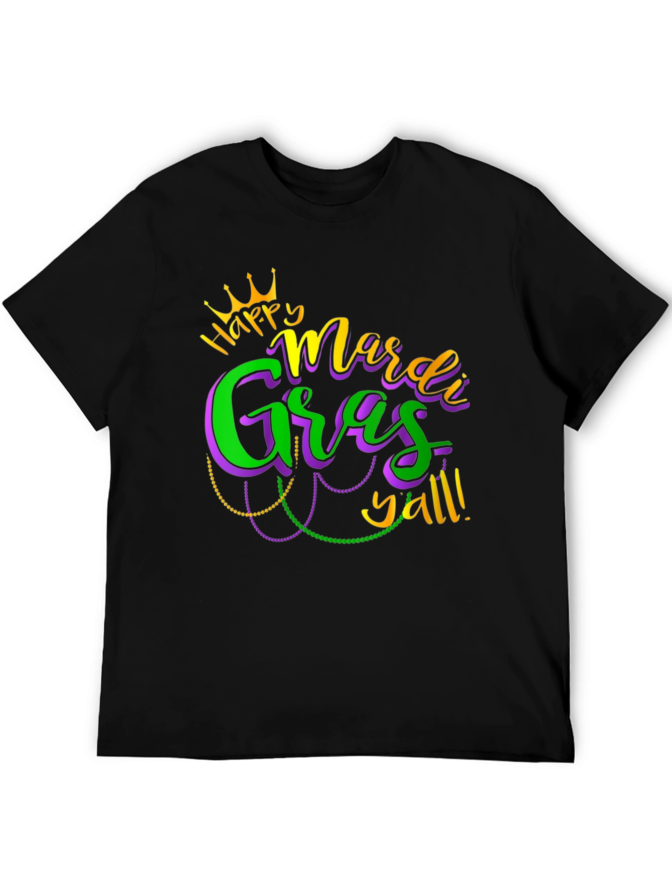 Mardi Gras Yall Graphic Tee - Black