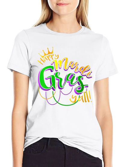 Mardi Gras Yall Graphic Tee - Black