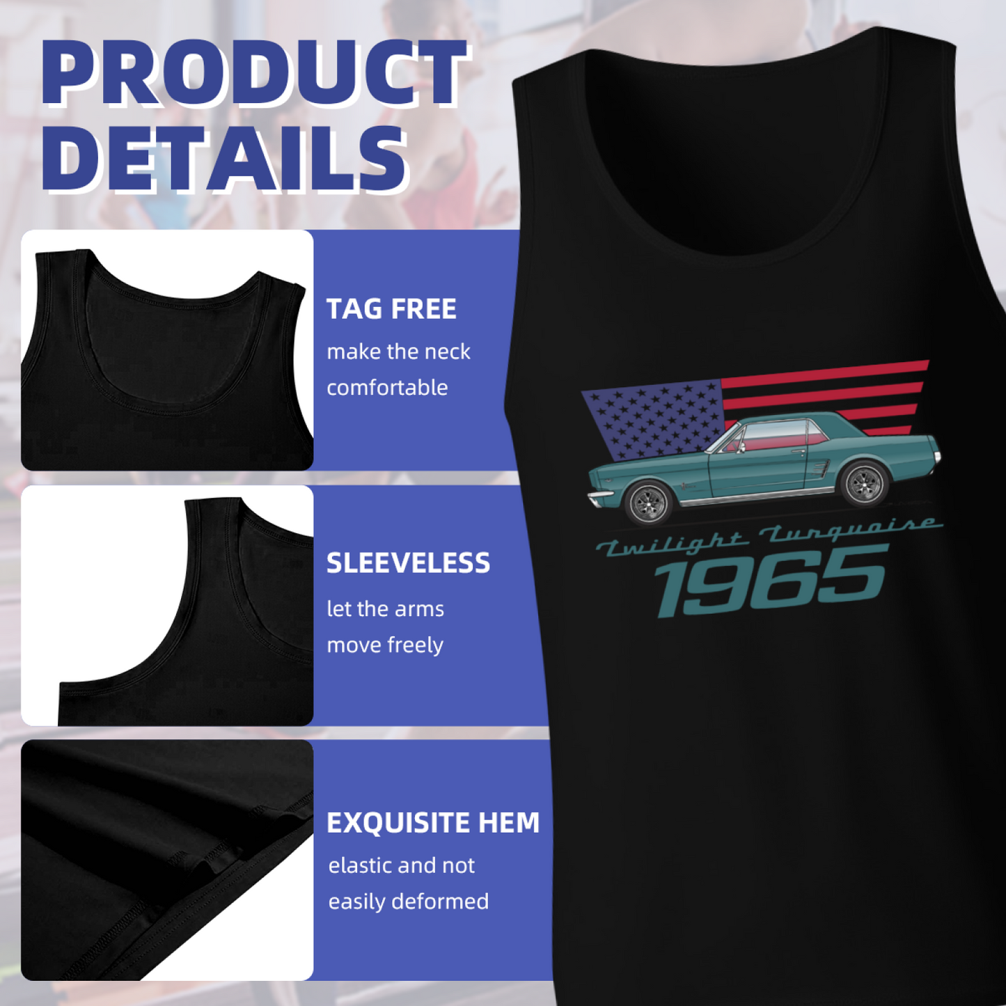 1965 Twilight Turquoise Mustang American Car Tank