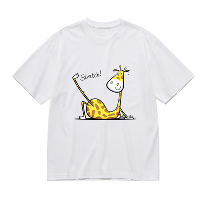 Funny Stretch Giraffe Cartoon Art Plus Size Women¡¯s Printed T-Shirt