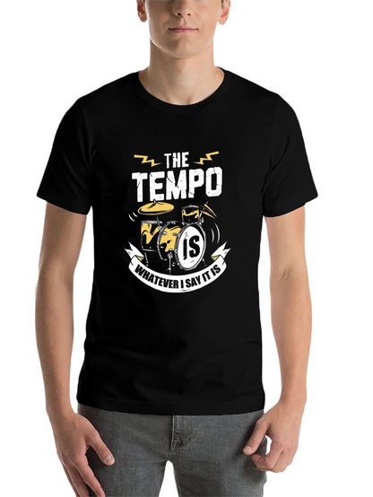 Tempo Drummer T-Shirt: Funny Musician Tee