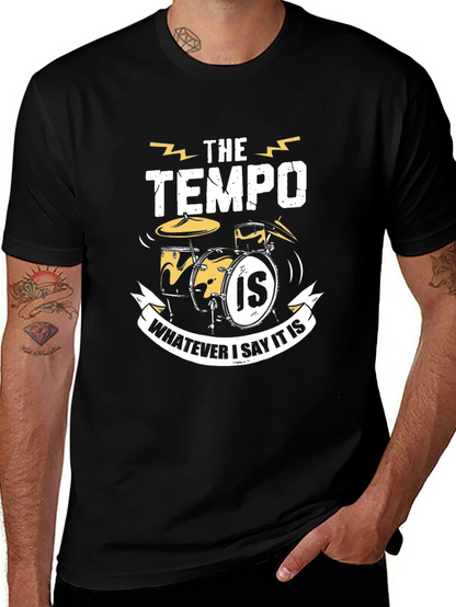 Tempo Drummer T-Shirt: Funny Musician Tee