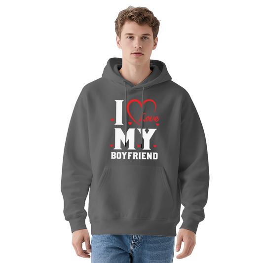I Love My Boyfriend Romantic Heart Cute Comfort Hoodie, Couple Matching Outfit