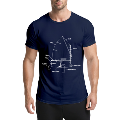 Sailboat Blueprint Nautical Sailing Enthusiast Dark Tee