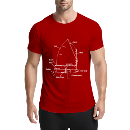 Sailboat Blueprint Nautical Sailing Enthusiast Dark Tee