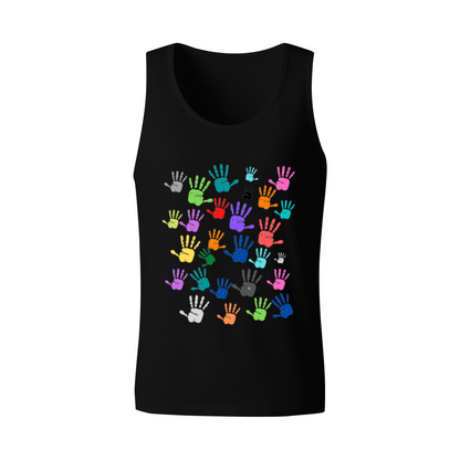 Multicolor Handprints Equality Unity Men Tank Top
