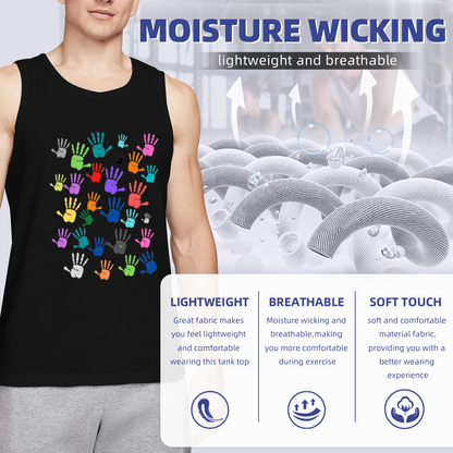 Multicolor Handprints Equality Unity Men Tank Top