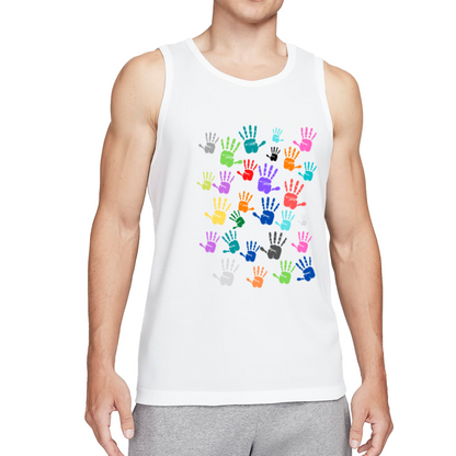 Multicolor Handprints Equality Unity Men Tank Top