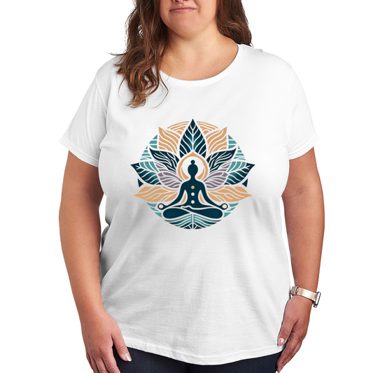 Chakra Yoga Meditation Lotus Mandala Plus Size T-Shirt