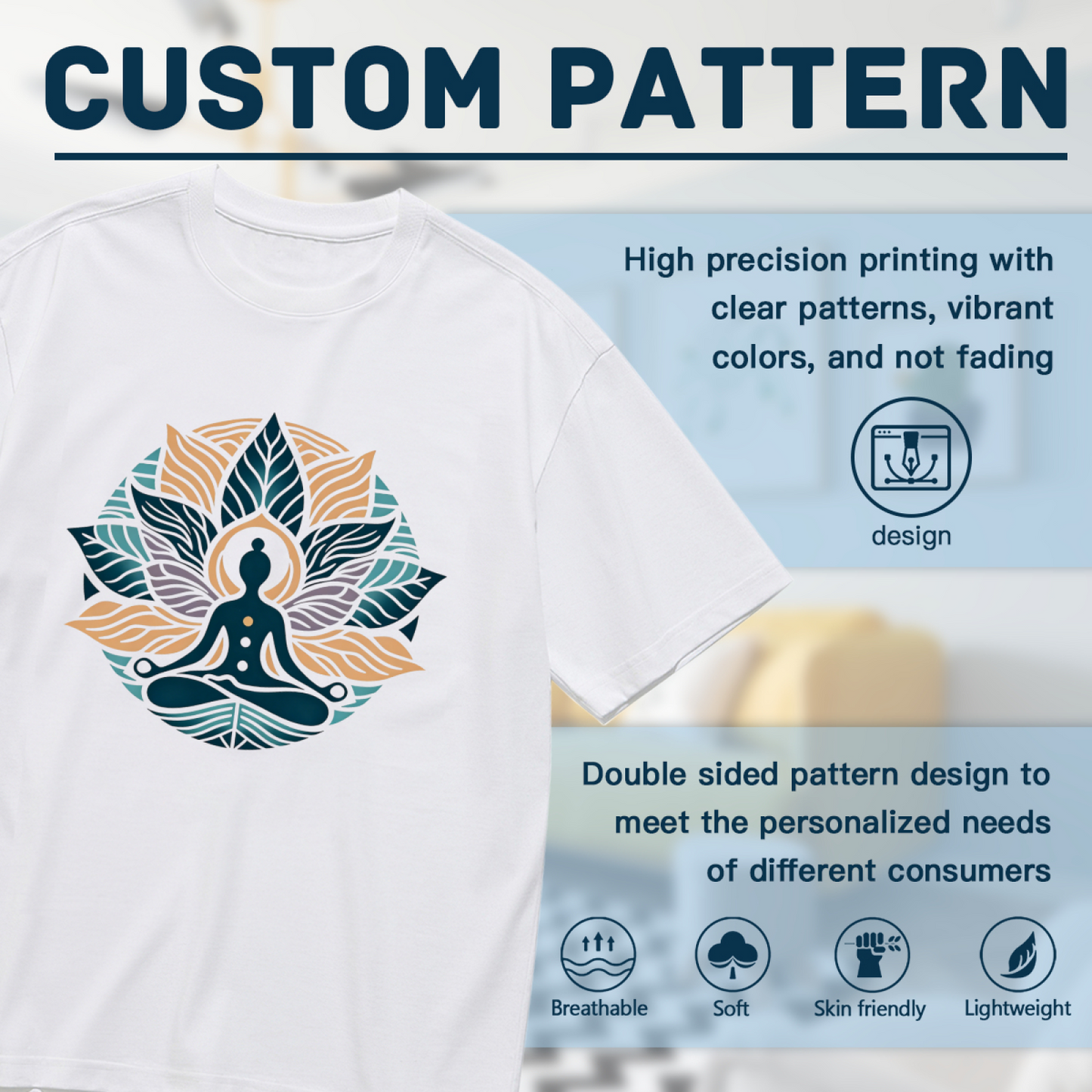 Chakra Yoga Meditation Lotus Mandala Plus Size T-Shirt