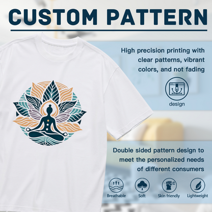 Chakra Yoga Meditation Lotus Mandala Plus Size T-Shirt