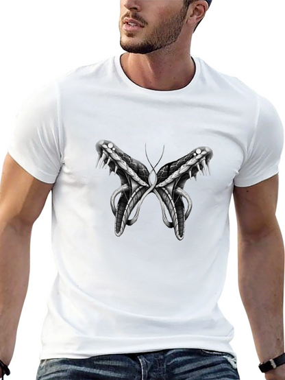 Snake Butterfly Graphic Print Tee