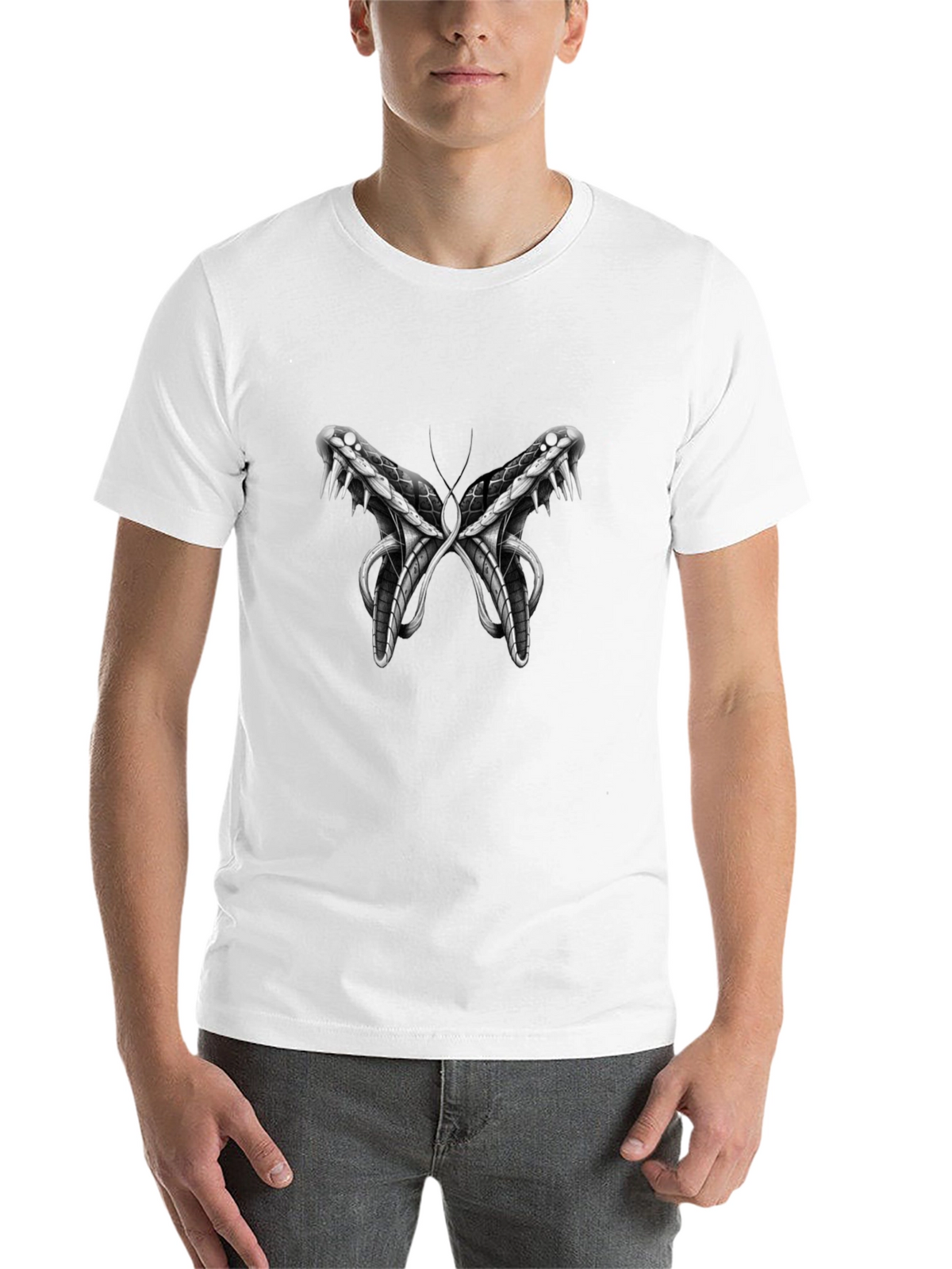 Snake Butterfly Graphic Print Tee