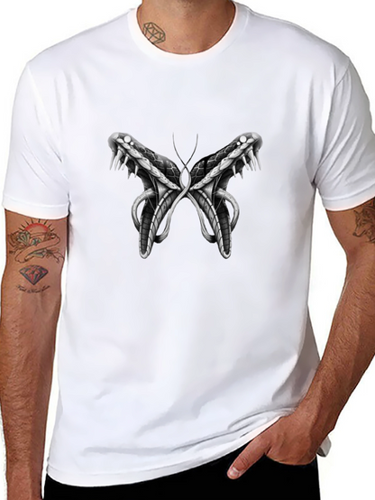 Snake Butterfly Graphic Print Tee