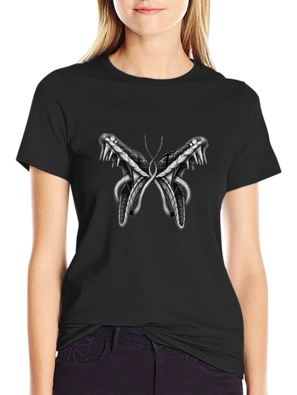Snake Butterfly Graphic Print Tee