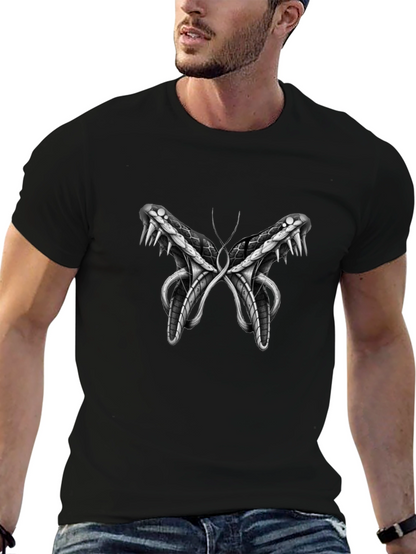 Snake Butterfly Graphic Print Tee