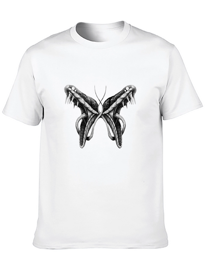 Snake Butterfly Graphic Print Tee