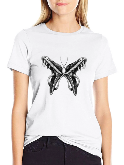 Snake Butterfly Graphic Print Tee