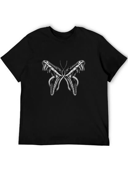 Snake Butterfly Graphic Print Tee