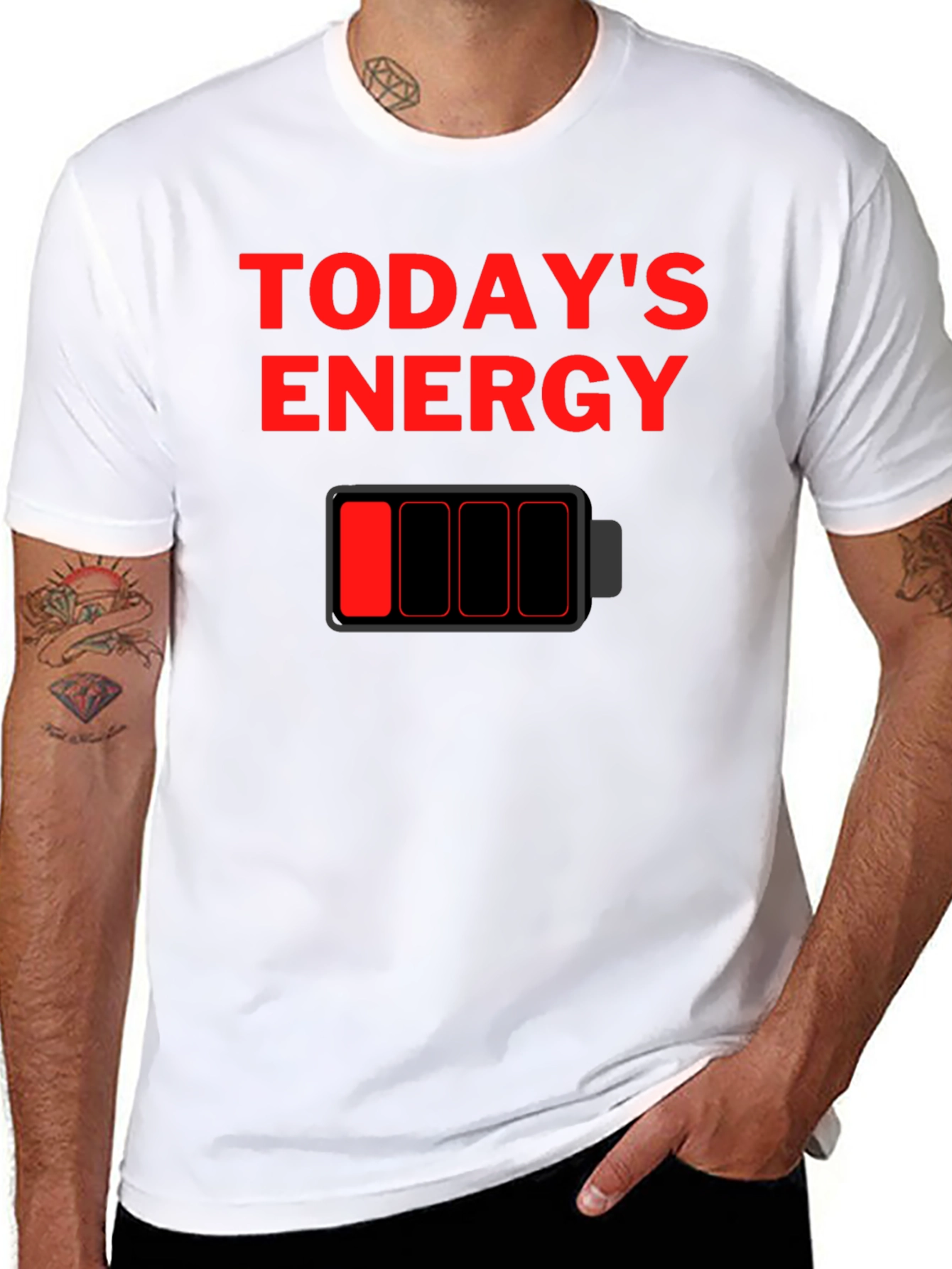 Todays Energy Low Battery Graphic T-Shirt