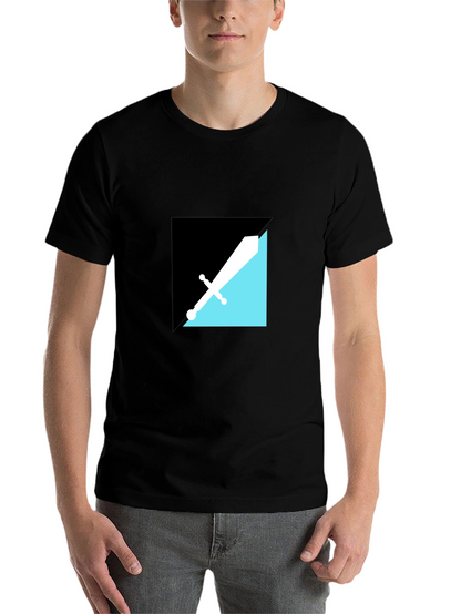 Modern Geometric Sword Graphic Tee - Black
